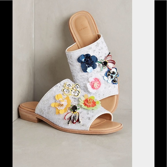 Anthropologie Bill Blass sequined slipper sandals - Picture 3 of 4