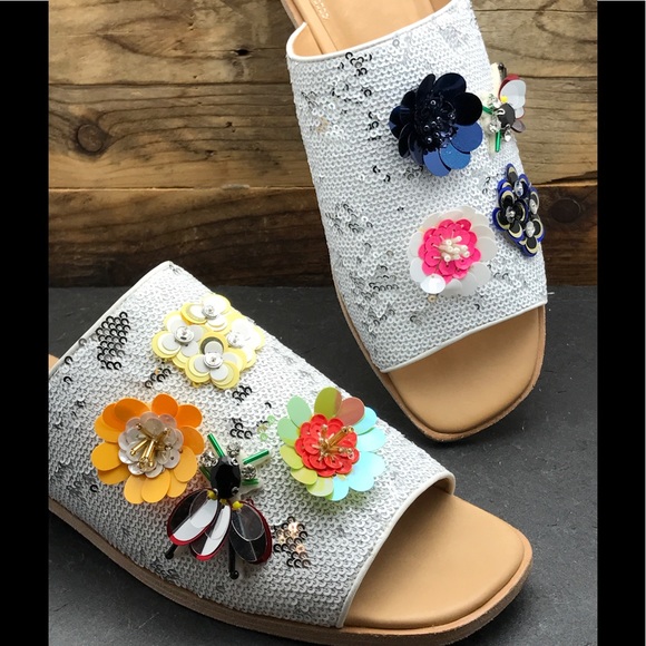 Anthropologie Bill Blass sequined slipper sandals - Picture 2 of 4