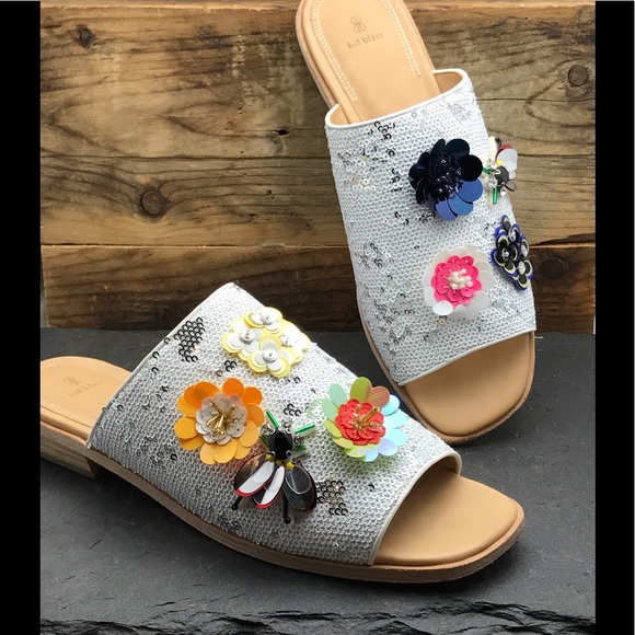 Anthropologie Bill Blass sequined slipper sandals - Picture 4 of 4