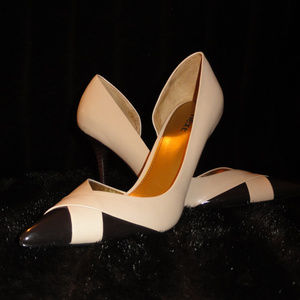 Next Beige and Brown Pointed Toe D'Orsay Pump