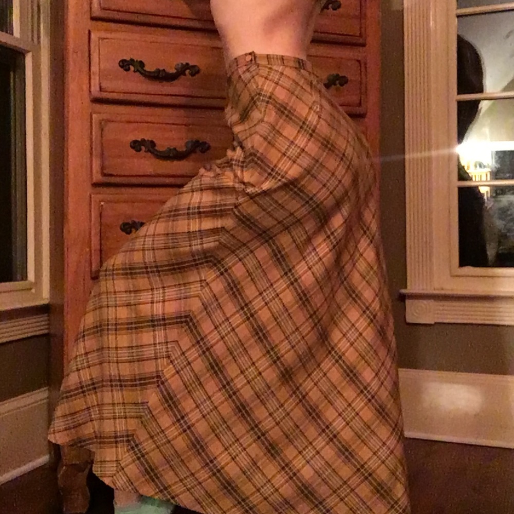 Vintage plaid maxi skirt