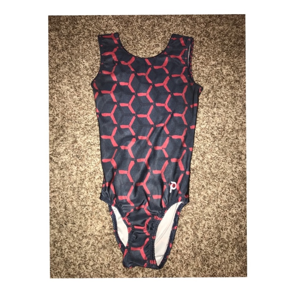 Geometric Plum Practice Wear Leotard