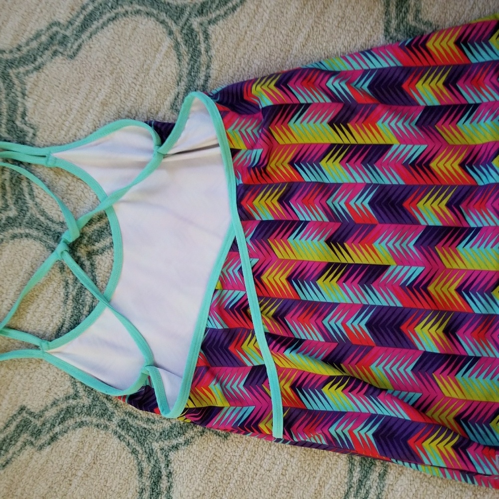 Fabletics faux open back gym wrap top NWOT s m