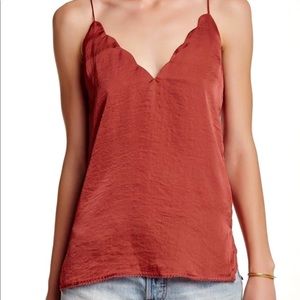Free People Burnt Orange Scalloped Cami