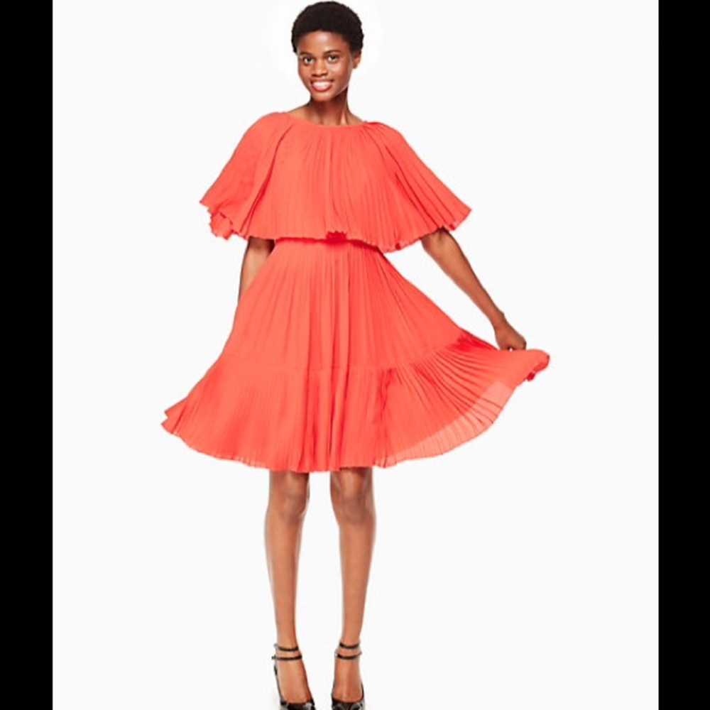 Kate Spade Pleated Cape Dress