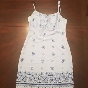 DBY Blue Spaghetti Strap Floral Dress