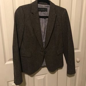 Zara blazer with elbow patches for women.