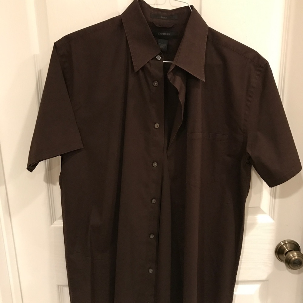 Express men's stretch button up short sleeve shirt - Picture 4 of 6