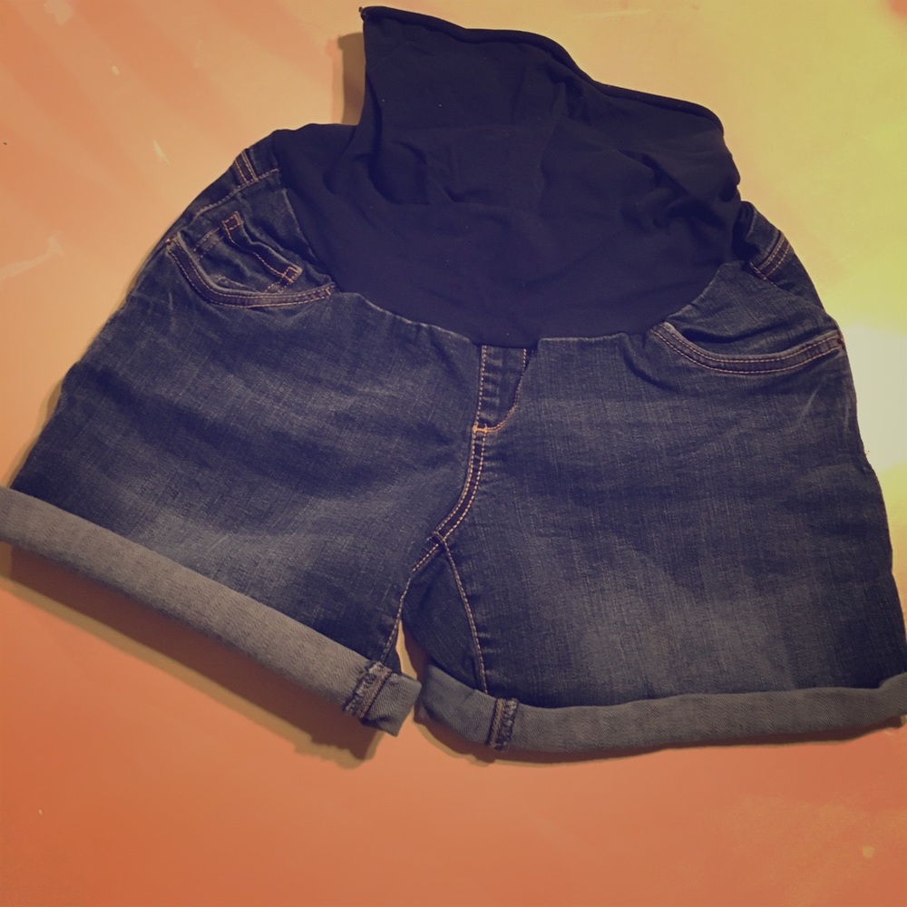 Maternity jean shorts