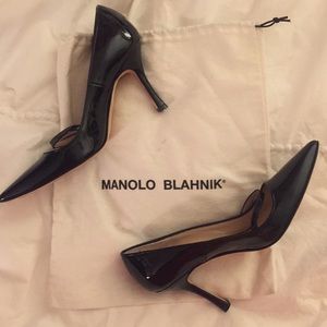 MANOLO BLAHNIK Patent leather Mary-Jane heels