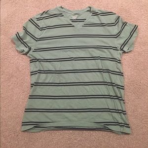 Striped Short-Sleeved V-neck