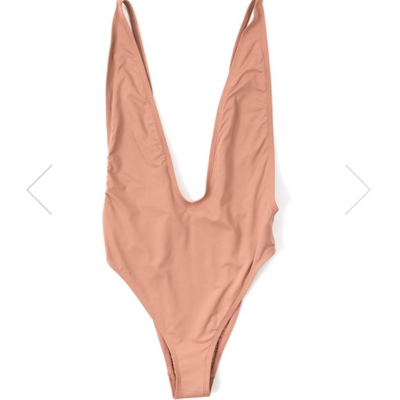 Low Cut Plunge One Piece Swimsuit - Picture 2 of 4