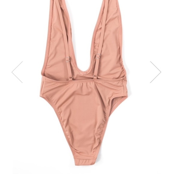 Low Cut Plunge One Piece Swimsuit - Picture 3 of 4