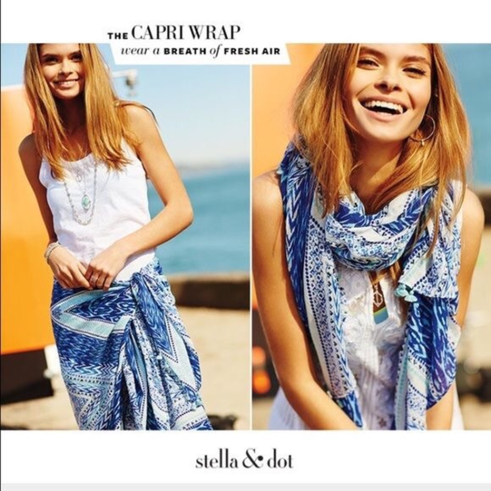 EUC BLUE CAPRI WRAP