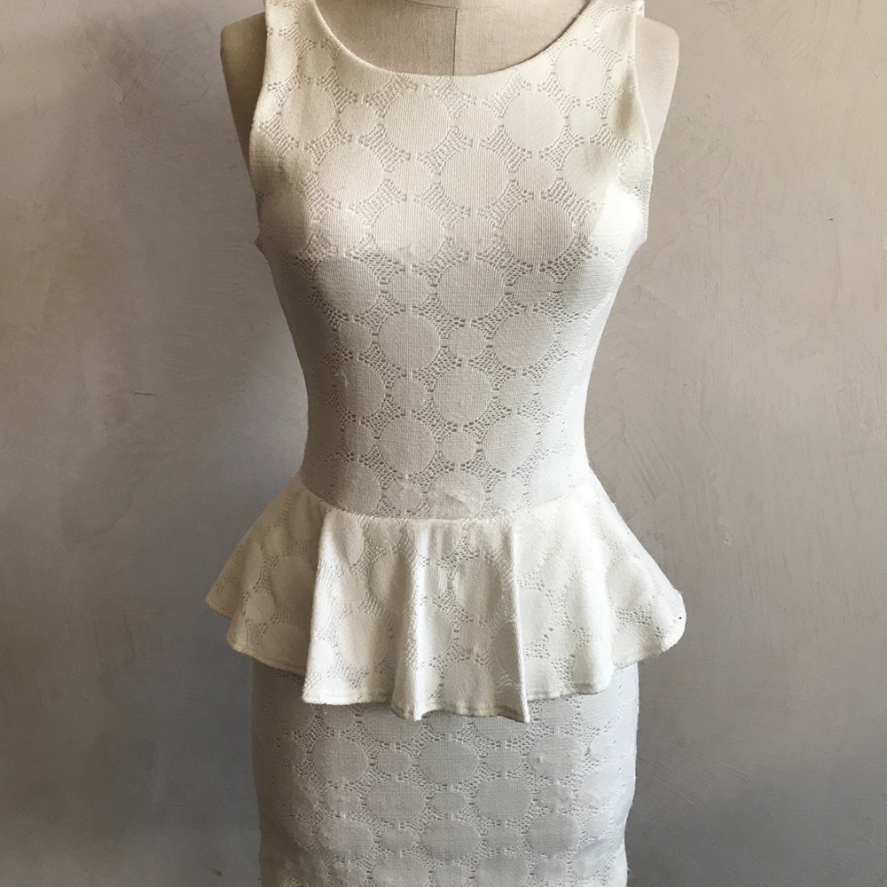 Peplum white dress