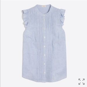 Jcrew stripe ruffle top