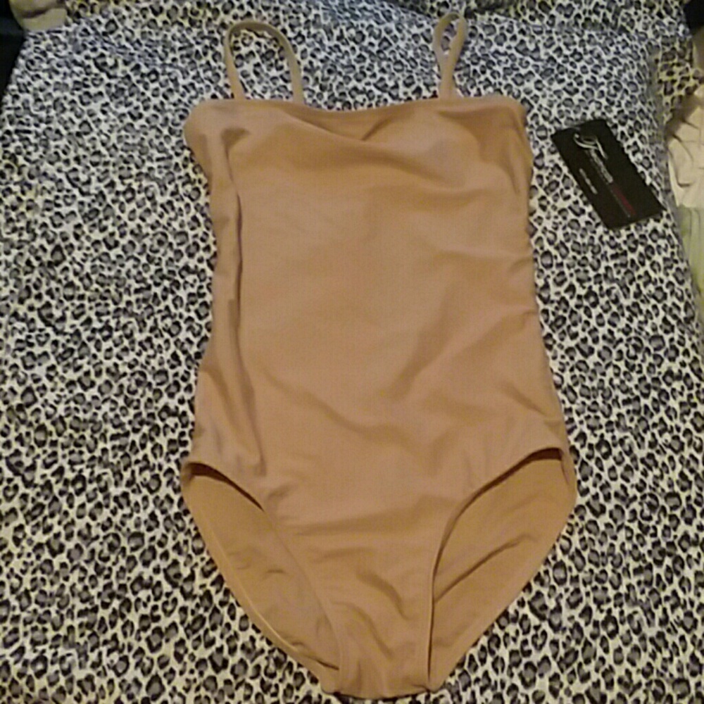 Square neck Nude dance leotard.