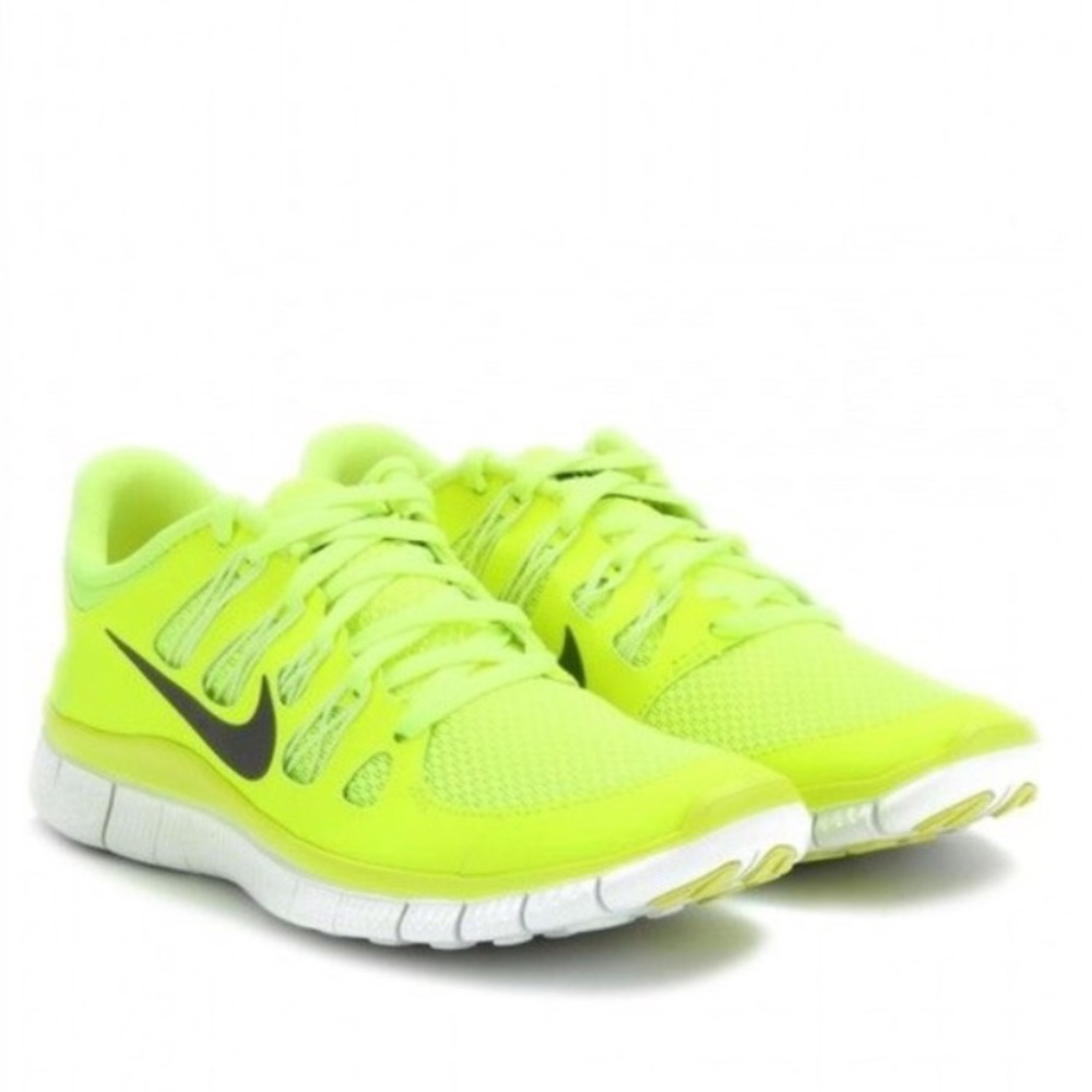 Nike free 5.0 neon yellow running shoes
