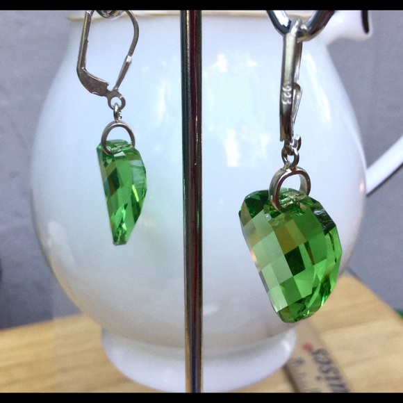 Swarovski Crystal Peridot Earrings - Picture 3 of 8