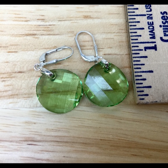 Swarovski Crystal Peridot Earrings - Picture 4 of 8