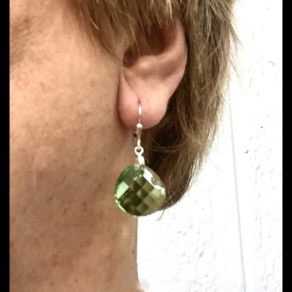 Swarovski Crystal Peridot Earrings - Picture 5 of 8