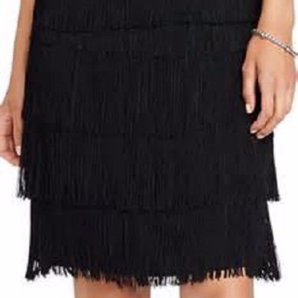 Ralph Lauren black fringe skirt