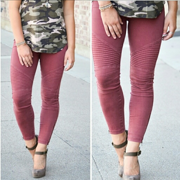 Pants - - Last - Biker Moto Jegging with Ankle Zipper