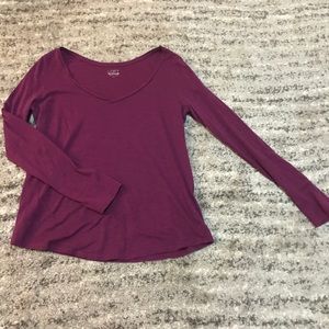 LOFT v neck long sleeve tee