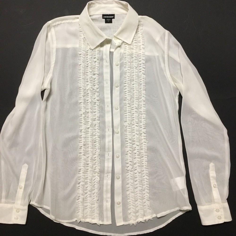 Sheer button down shirt