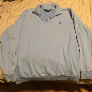 Polo golf quarter zip pullover in sky blue