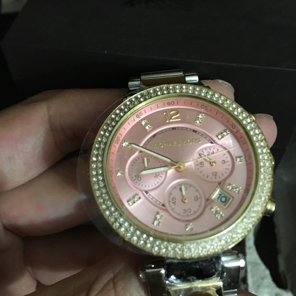 Michaelkors MK6140 Parker Pink Dial two tone watch main image 2