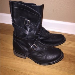 Steve Madden Leather Combat Moto Boots