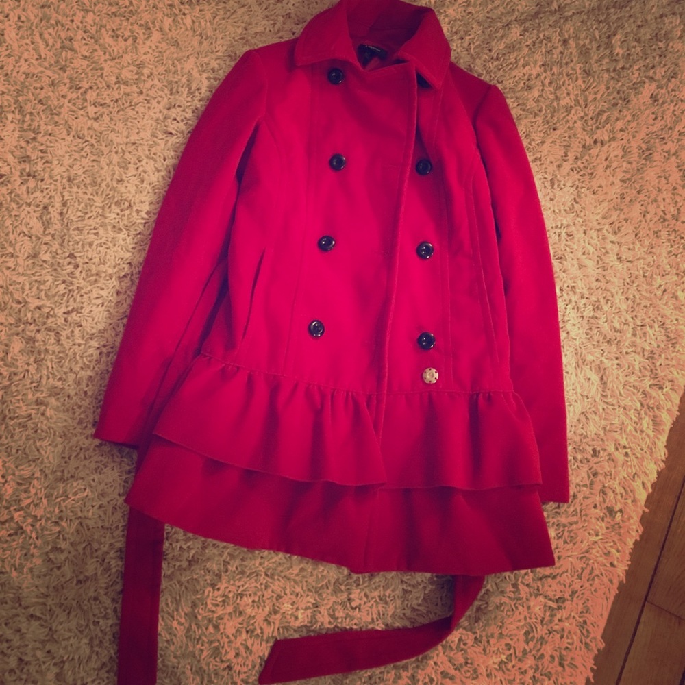 Beautiful red pea coat