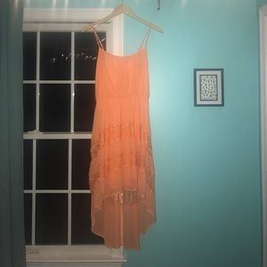 CHARMING CHARLIE Orange Hi-Low Chiffon Dress - S