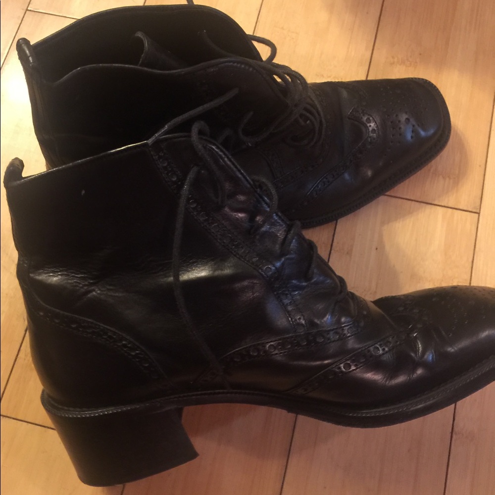 Black Italian Leather Boots