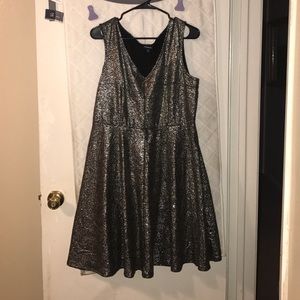 Torrid Metallic Foil Skater Dress