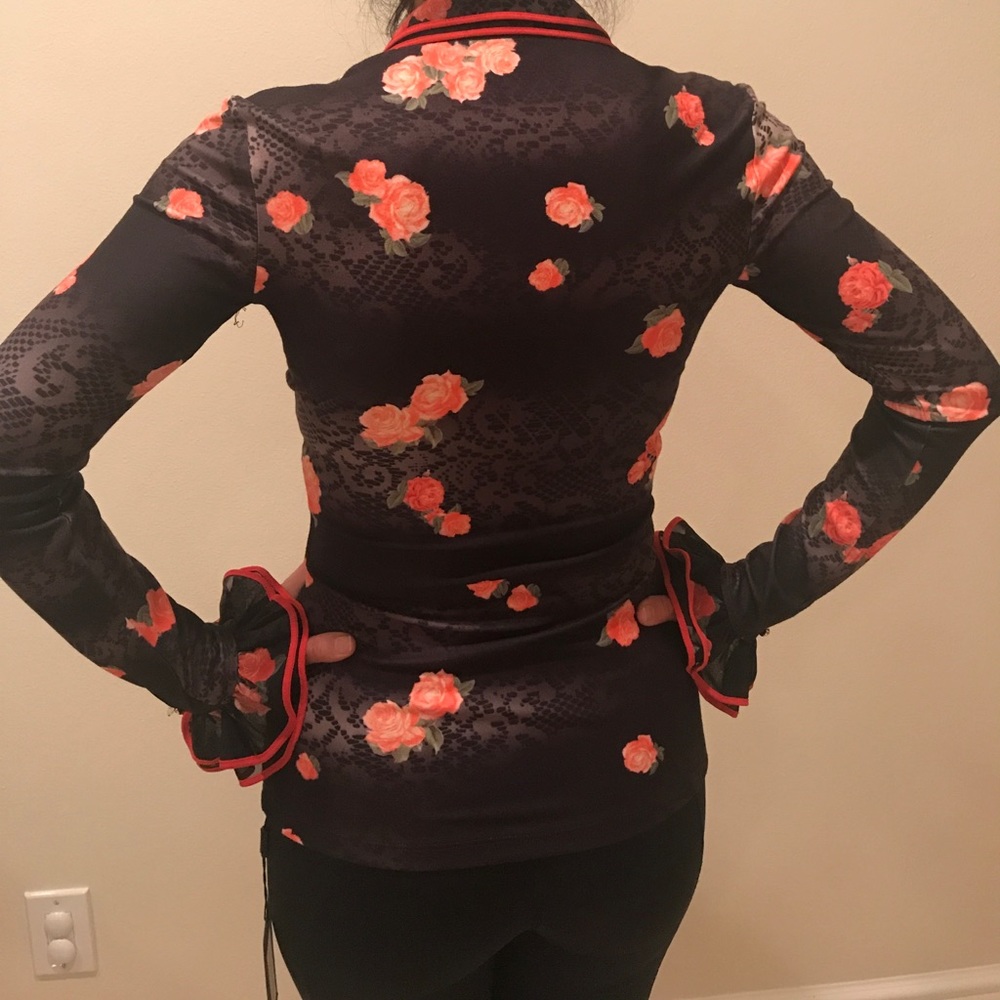 Rose cheetah ruffle blouse - Picture 4 of 7