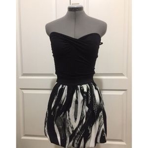 Strapless Black/White Dress