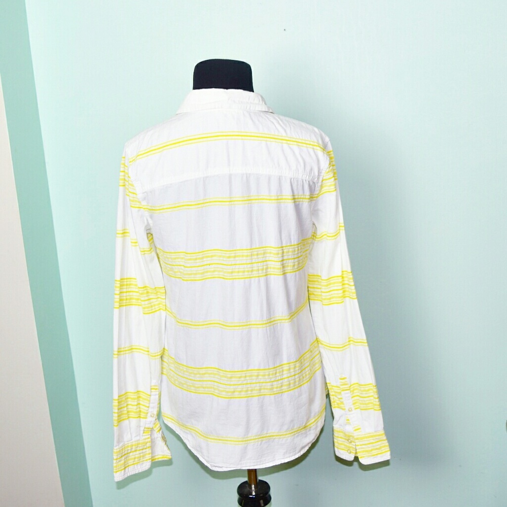 Super Cute White and Yellow Striped Button Down - Picture 2 of 2