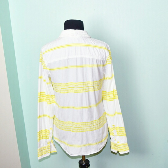 Super Cute White and Yellow Striped Button Down - Picture 2 of 2
