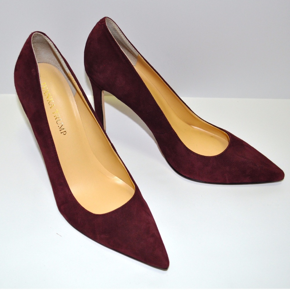 Ivanka Trump Carra Burgundy Suede Pump Heels