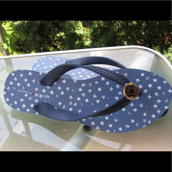 Tommy Hilfiger signature navy flip flops - Picture 4 of 4