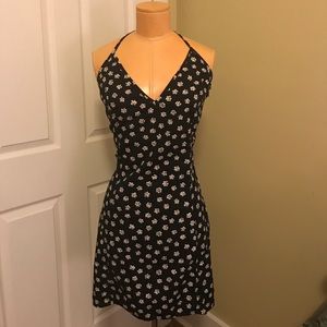 Vintage Calvin Klein Grunge Floral Halter Dress