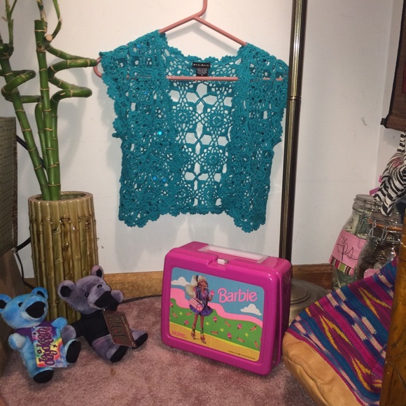 Turquoise crocheted top - Picture 2 of 7