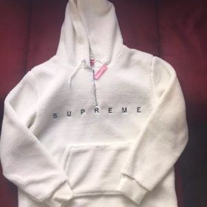 Supreme sharpa halfzip hoodie - white