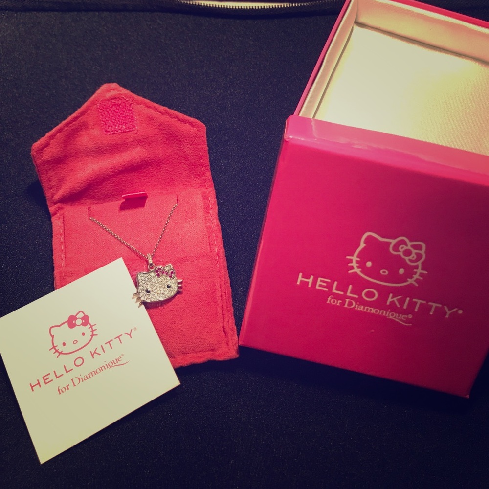 Diamonique Hello Kitty Pendant