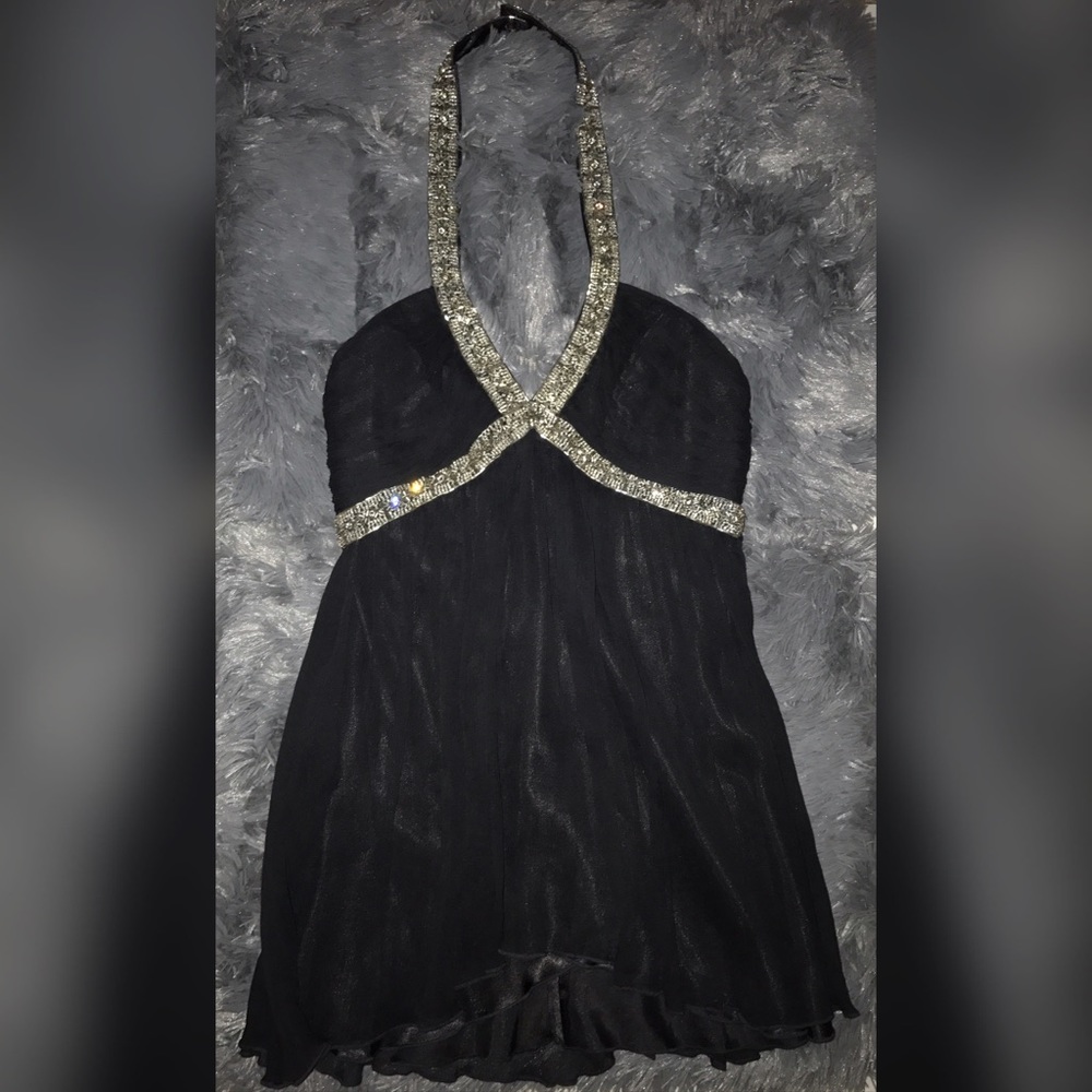 NWT Express beaded black halter top