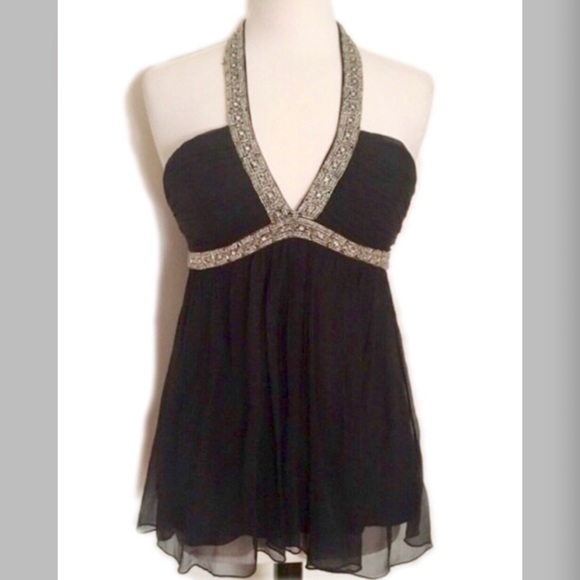 NWT Express beaded black halter top - Picture 2 of 6