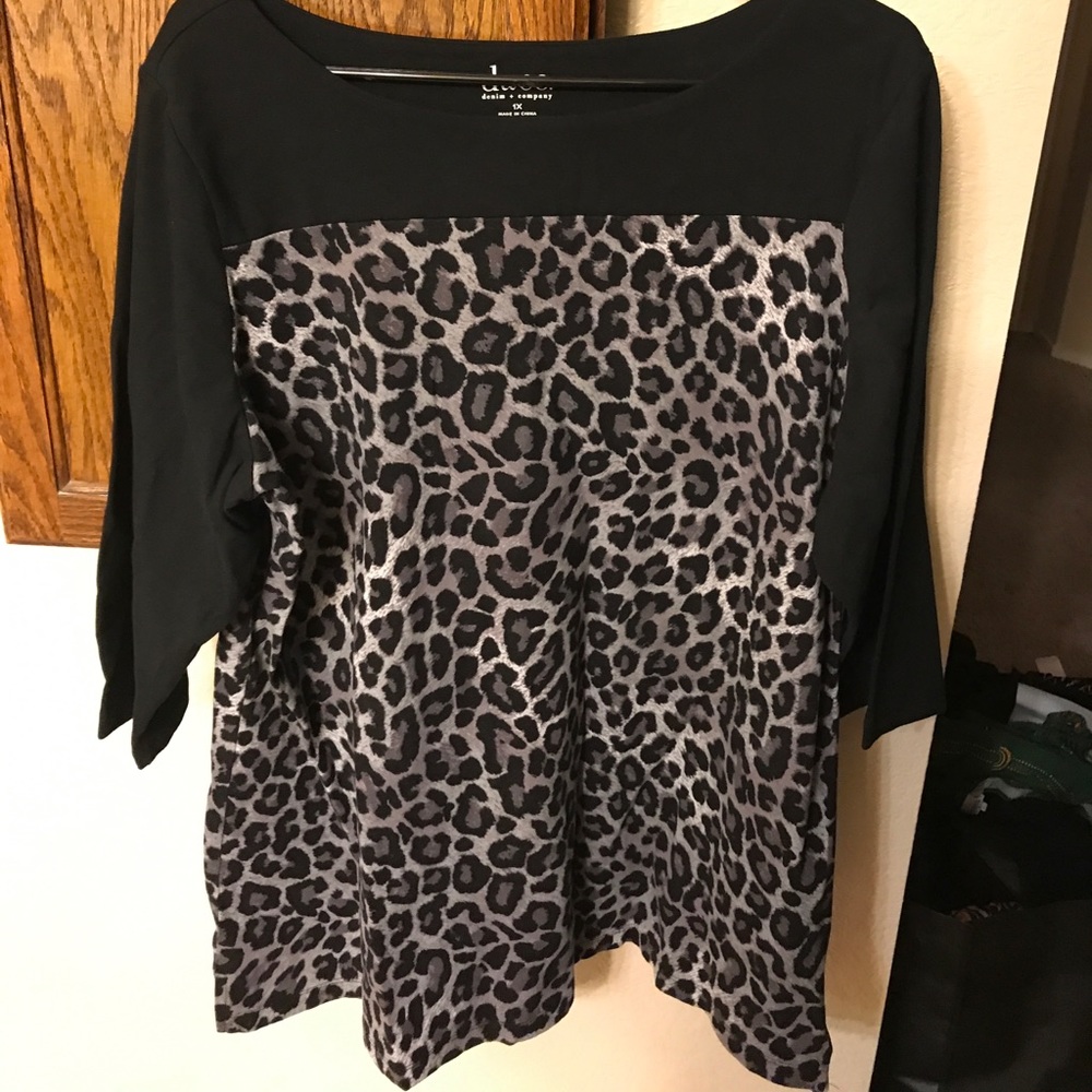 Black and grey leopard Tunic Dress