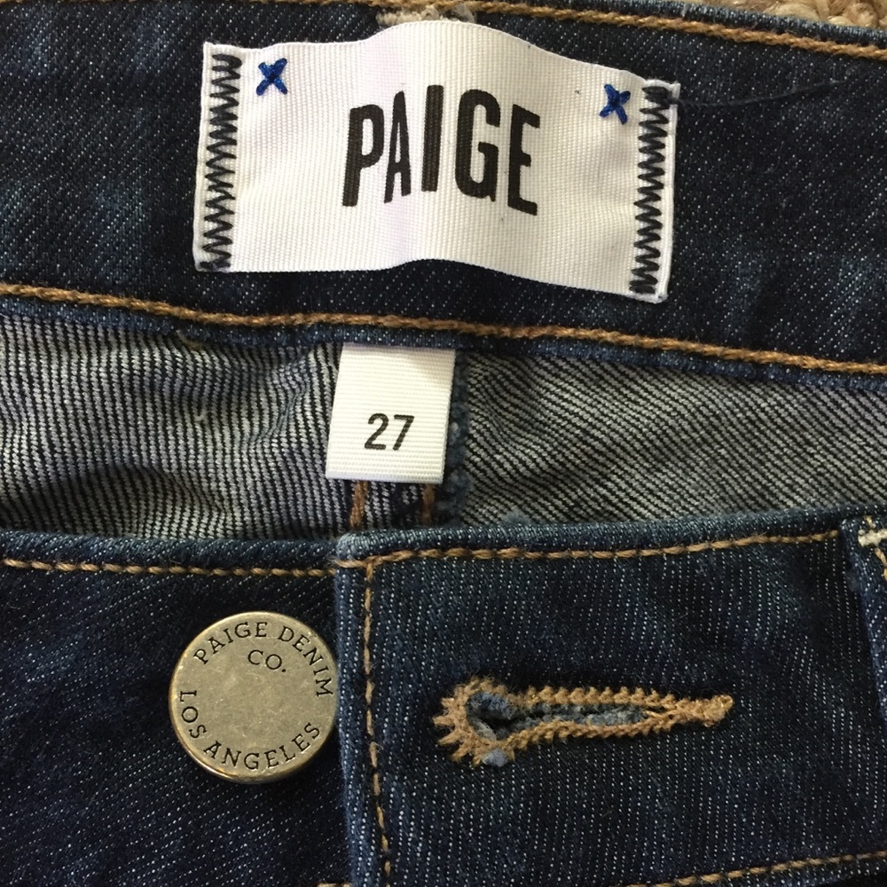 Paige Denim Straight Leg Dark Jeans